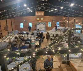 Gathering for a wedding in Grandpas' Barn